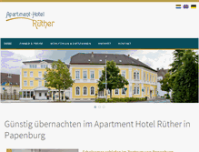 Tablet Screenshot of apartmenthotel-ruether.de